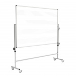 Notentafel, fahrbar, 100x120 cm (H/B), Linienabstand 2,5 cm, 4 Noten-Linien-Systeme 